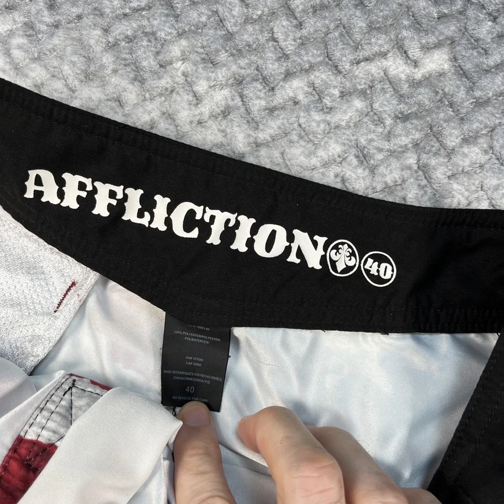 Affliction Men's Swim Trunks USA Flag Swimming Board Shorts Bathing Suit Size 40